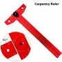 Aluminum Alloy T Square Marking Ruler Adjustable Multi Angle 0 to 75 Degrees Precision Laser Engraving Hole Drilling Guide Woodworking Tool