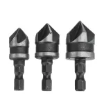 3Pcs 12mm 16mm 19mm Countersink Bore Set 1/4\\ Hex Shank Wood Plastic Chamfer Bit