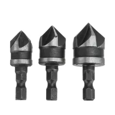 3Pcs 12mm 16mm 19mm Countersink Bore Set 1/4\ Hex Shank Wood Plastic Chamfer Bit