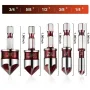 Premium Steel 5 Flute Countersink Drill Bits Set Hex Shank 82 Degree Cutting Tip for Wood Plastic Metal