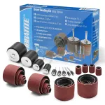 Sanding Drum Kit 37 Pcs Rubber Spindle Sanding Drum Sander Tool Kit Set for Drill Press for Home Improvement Hobbies Carpentry