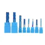 Drillpro 8Pcs Blue Naco 2-12mm 4 Flutes Carbide End Mill Set HRC50 Tungsten Steel Milling Cutter Tool