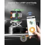CIGMAN CM-S02 4x360° Green Cross Line Laser Level Self-Leveling Remote Control 2600mAh Li-ion Battery Type-C Charging IP54 Waterproof