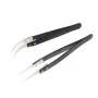 Ceramic Reverse Tweezers Non Conductive Anti-Static Heat Resistant Tweezers Big Curved/Straight Tweeze