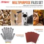HI-SPEC 16/17 Piece Metal File Set Premium Grade T12 Drop Forged Alloy Steel Triangle/Half-round/Flat/Round Large File and 12pcs Needle Files
