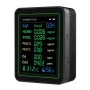 NEW 12 in 1 Air Quality Monitor Formaldehyde Space Contrast Function TVOC CO CO2 PM2.5 PM10 Temperature Humidity LCD Display Rechargeable Precision Sensor Real Time Detection Compact Design ZN-MT14