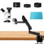 MUSTOOL 3.5X - 90X Eklemli Kol Sütun Kelepçesi Yakınlaştırma Eş Odaklı Trinoküler 4K Stereo Mikroskop + Endüstriyel PCB İçin 34MP Video Kamera