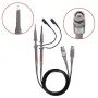 Universal Oscilloscope Probe with Accessories Kit High Performance Oscilloscope Probe Set 500MHz 300MHz 200MHz BNC Connector Dual Attenuation Modes 10:1 1:1 Gold Plated Pins Wide Compatibility Full Accessory Kit