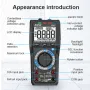 MESTEK TRMS Large Au-to Digital Multimeter Auto Range Fast Accurately Measures Multimetro 1000V 10A AC DC Ohm Hz NCV Live Voltage Meter