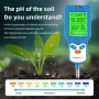 6 in 1 Soil Meter PH Tester LCD Display Light Fertility Temperature Moisture Humidity Analyzer Gardening Tool Battery Powered Eco-Friendly