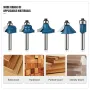 15PCS 1/4 Inch 6.35mm Shank Tungsten Carbide Wood Router Bits Set Chamfer Router Bit Milling Cutter for for Trimming / CNC Machine Engraving