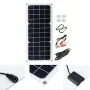 30W Mono Solar Power Charging Panel w Suckers & Carabiner for DUO Output for 12V 5V Camping Fan/Lamp/Power Generator System