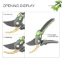 Industrial Pruning Shears 205mm SK5 Steel Blade 50mm Length Two-level Opening Ergonomic Non-slip Handles Labor-saving Spring Precision Cutting