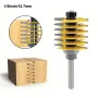 LAVIE Carbide Finger Joint Router Bit 1/2 Inch / 8MM / 12MM Shank Durable Rust Resistant Woodworking Tool for Precise Milling Compatible with Chainsaw