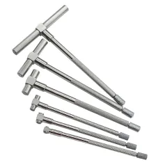 6PCS Telescopic Precision Gauge Set 8-150 mm Internal T Bore Hole Gauge Set Plated Square Head Telescopic Gauge Micrometer Measuring Tools