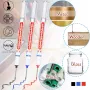 10pcs Multi Purpose Deep Hole Marker Pens Long Nib Design 20mm Tip Waterproof Ink Black Blue Red Marking for Woodworking Construction Industrial Use