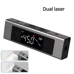 SHSIWI Dual Laser Protractor Digital Inclinometer Angle Measure Cross Laser Type-C Magnetic Base Dual Screen Accurate Measurement Tool
