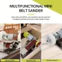 Mini Electric Belt Sander Belt Grinder Electric Knife Sharpener 7 Adjustable Speed for Knife Making Woodworking Metal Cutter Edges
