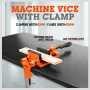 Quick-Release 90mm Drill Press Bench Vice High Carbon Steel Soft Grip Handle Fully Assembled for Woodworking Projects