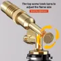 High-Temperature Flame Nozzle 1300°C Portable Welding Gas Torch Butane Burner Electronic Ignition Adjustable Flame Outdoor BBQ Kitchen Tool
