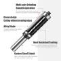 1/2 Inch 12.7mm 12mm Shank Spiral Flush Trim Router Bits Top & Bottom Bearing Router Bit with 3/4\(19mm) Cutting Diameter For Woodworking Milling Cutter