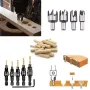 14pcs Wood Plug Cutter Drill Cutting Tool Drill Bit Set Straight And Tapered Taper Woodworking Cork Drill Bit 5/8" 1/2" 3/8" 1/4"