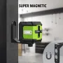 Mini nível de laser de linha cruzada verde de 360 graus com bateria de lítio de 2400 mAh. Modos de luz versáteis, incluindo suporte em L e bolsa de transporte, perfeitos para instalação de quadros pendurados em tetos de drywall faça você mesmo.