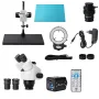 Mustool 7X-45X Binocular Stereo Microscope 4K Camera HDM LED Light for Phone Repair Soldering 24MP CMOS Sensor 100mm Working Distance