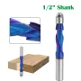 1/2\ Shank Woodworking YK20 Carbide CNC Router Bit Blue Coated Compression Flush Trim Mill for Slotting and Trimming
