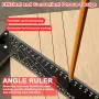 Multifunctional Right Angle Ruler High Carbon Steel 1.5mm Thickness Aluminum Handle 300mm/400mm for Woodworking and Construction