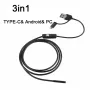 3-in-1 Mobile Phone Industrial Borescope Inspection Built-in 6 Adjustable LEDs Lights 8mm 1280*720 Resolution IP67 Waterproof