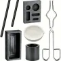 Högren grafitdegelsats med 7 delar för metallgjutning, guld, silver, koppar, non-stick gjutform, metallbearbetningstillbehör