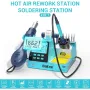 BK602S EU Plug 2-In-1 Soldering and Hot Air Rework Station 90W Integrated LCD Display Auto Sleep PID Temperature Control ESD Safety Ideal for Precision Soldering and Desoldering