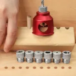 JIGHOLE 3-10mm Doweling Jig Drill Guide 90 Degree Straight Hole Positioner with 8 Steel Bushings Accurate Woodworking Tool