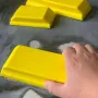 3PCS Yellow Manual Sanding Block Set Rubber with Oxide Zirconia Alumina Grit PSA Rectangular Grinding Tool for Automotive Body Panels and Woodworking