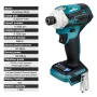 Powerful Brushless Power Impact Driver with High Torque 588N.M Compact Design LED Lights Mak 18V Battery Compatible Ideal for Home DIY and Hardware Projects