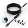 Camera with Light, 1920P HD Borescope with 8 Adjustable LED Lights, with 16.4ft Semi-Rigid Snake Cable, 7.9mm IP67 Waterproof Inspection Camera for iPhone