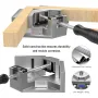 4pcs Right Angle Clamps Housolution Single Handle 90° Aluminum Alloy Corner Clamp Clamps for Woodworking Adjustable Swing Jaw Woodworking Tools Photo Frame Vise Holder