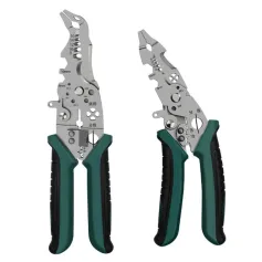 Multifunctional Electrical Stripping Cutting Crimping Tool Elbow and Eagle-Beak Wire Stripping Pliers 100922 187mm 100923 213mm High-Strength Anti-Slip Handles Precision Cutting