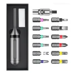 13-in-1 L1005-A Metal Ratchet Screwdriver Set Magnetic Bits Ergonomic Handle CRV Material Portable Maintenance Tools