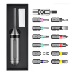 13-in-1 L1005-A Metal Ratchet Screwdriver Set Magnetic Bits Ergonomic Handle CRV Material Portable Maintenance Tools