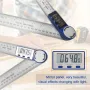 2-in-1 Digital Angle Finder Protractor with 7 Inch/200mm Ruler Spill-Proof Design for Woodworking Carpenter Construction DIY Tool LED Display High Accuracy Measurement