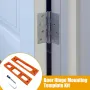 Door Hinge Jig ABS Material Lightweight Anti Slip Design Easy Installation Precision Template Garage Exterior Door Woodworking Repair Tool 9 x 2 Inches Orange
