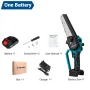 Drillpro Brushless Electric Cordless Chainsaw with 3000W High-Efficiency 6-Inch Guide Plate for Smooth Precise Cutting Experience Flexible Battery Options