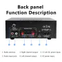 AK45 Stereo Audio Amplifier 2.0 Channel Bluetooth FM Radio USB SD Card Input Bass Treble Control Compact Amplifier