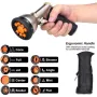 9-Pattern Adjustable Hose Sprinkle Nozzle Multifunctional Irrigation Sprayer Zinc Alloy Ergonomic Handle High Pressure for Cleaning Garden Lawn Car Wash Pet Shower