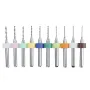 Drillpro 10Pcs 0.6mm-1.5mm Tungsten Carbide PCB Drill Bits Print Circuit Board Mini CNC Drilling Bit Set