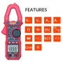 TS-18D Digital Clamp Meter True RMS 6000 Counts Multimeter Voltage Tester Auto-ranging Measures AC/DC Current Voltage Temperature Capacitance Resistance Diodes Continuity