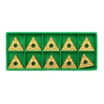 10PCS TNMG160404 Carbide Inserts Gold Blade ຄວາມແຂງແຮງສູງທົນທານໃນການທົນທານສໍາລັບການສໍາເລັດ Semi-Finishing Cast Iron General Steel Machining