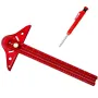 Adjustable Multi-angle T-square Woodworking Scriber Marking Line Ruler Precision Line Drawing aid Ruler with Angle Adjustment Scale